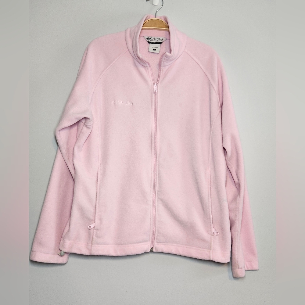 Columbia Full Zip Women's Fleece Jacket,  Pink, Sz L